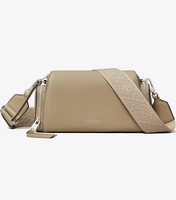 Tory Burch designer crossbody bags Perry Voyager in Soft Cement front
