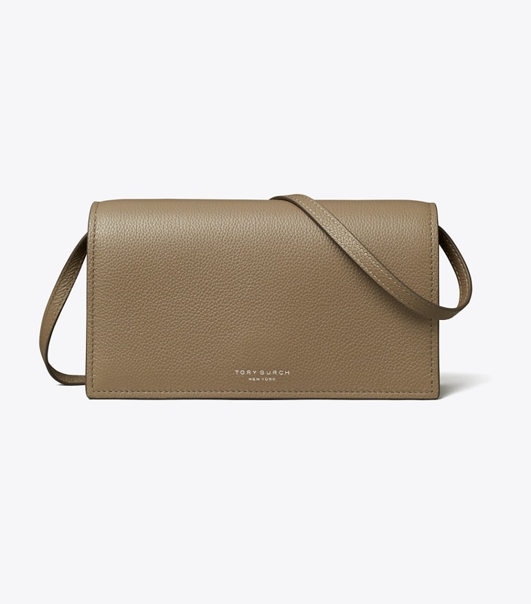 Tory Burch designer crossbody bags Perry Wallet Crossbody in Wild Mushroom front