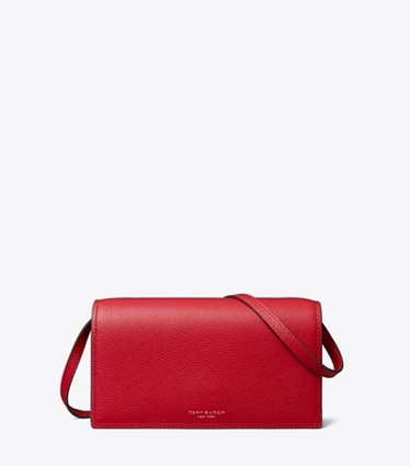 Tory Burch designer mini bags Perry Wallet Crossbody in Tory Red front