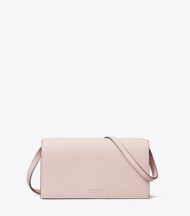 Tory Burch designer crossbody bags Perry Wallet Crossbody in Rose front