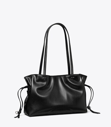 Tory Burch designer cabas Petit cabas à cordon de serrage Ella natuura™ dans Black angle