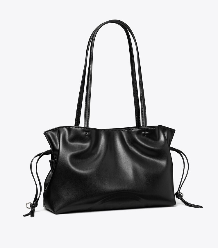 Tory Burch designer cabas Petit cabas à cordons de serrage Ella natuura™ in Black angle