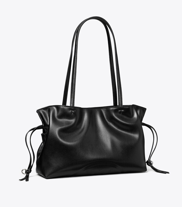 Tory Burch designer cabas Petit cabas à cordons de serrage Ella natuura™ in Black angle