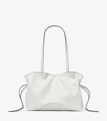 Tory Burch designer cabas Petit cabas à cordons de serrage Ella natuura™ in Bianco front