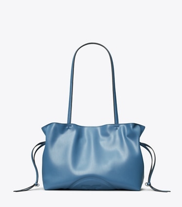 Tory Burch designer cabas Petit cabas à cordons de serrage Ella natuura™ in Electric Blue front