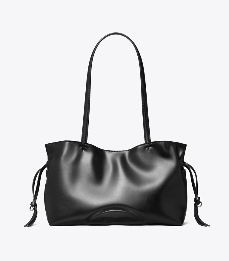 Tory Burch designer cabas Petit cabas à cordons de serrage Ella natuura™ in Black angle