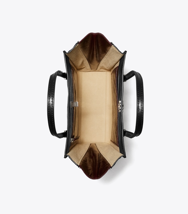 Tory Burch designer cabas Petit cabas à fermoir Kira in Black dessus