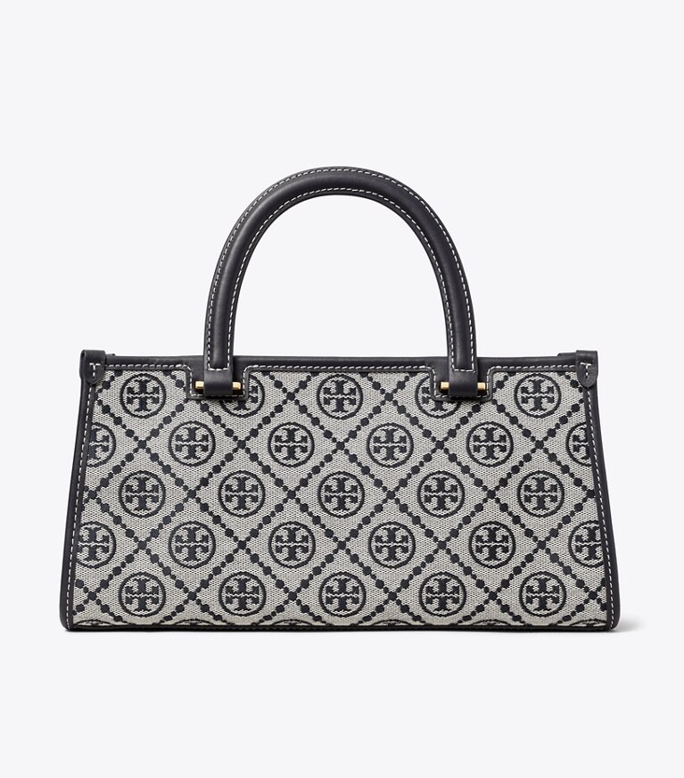 Tory Burch designer sac à main Petit cabas East-West T Monogram in Tory Navy angle