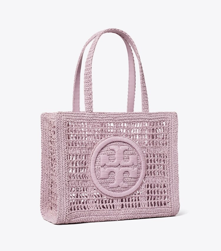 Tory Burch designer cabas Petit cabas Ella crocheté à la main in Pale Purple angle