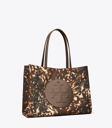 Tory Burch designer cabas Petit cabas Ella en nylon imprimé dans Fall Fawn angle