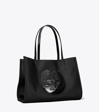 Tory Burch designer cabas Petit cabas Ella verni in Black angle