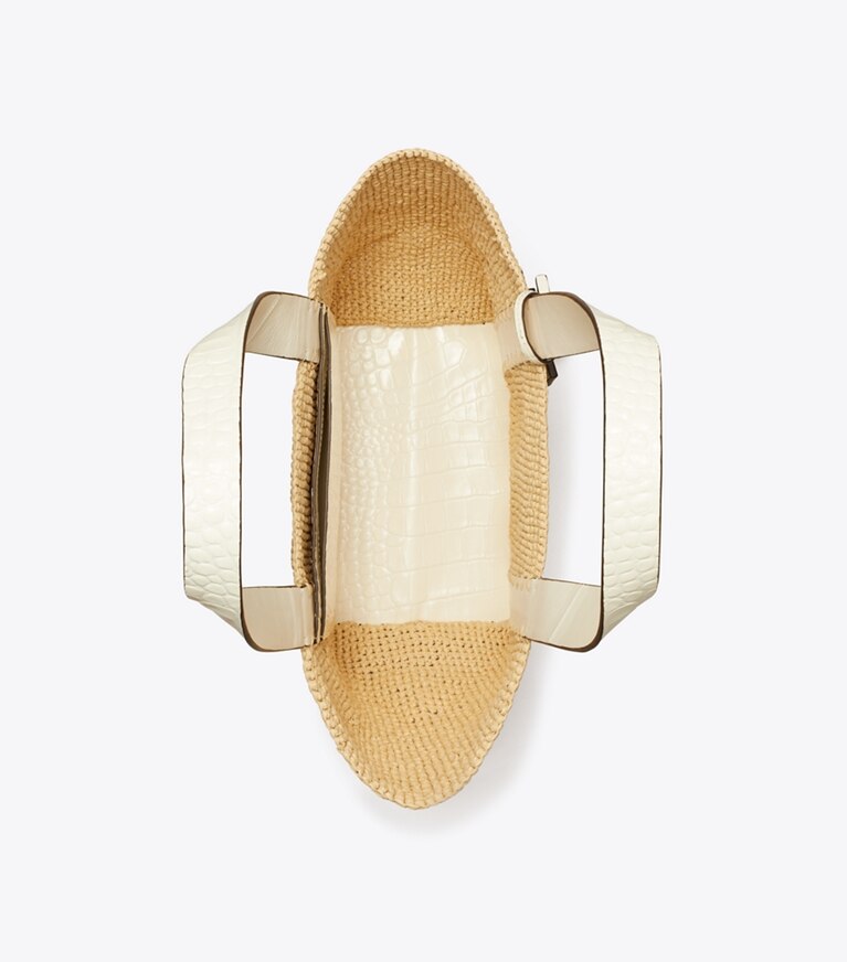 Tory Burch designer cabas Petit cabas en paille in Natural / Warm White angle