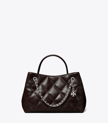 Tory Burch designer sacs à bandoulière Petit cabas Fleming in Cocoa front