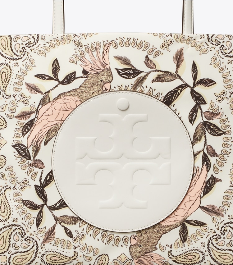 Tory Burch designer cabas Petit cabas imprimé Ella dans Pink Cockatoo détails