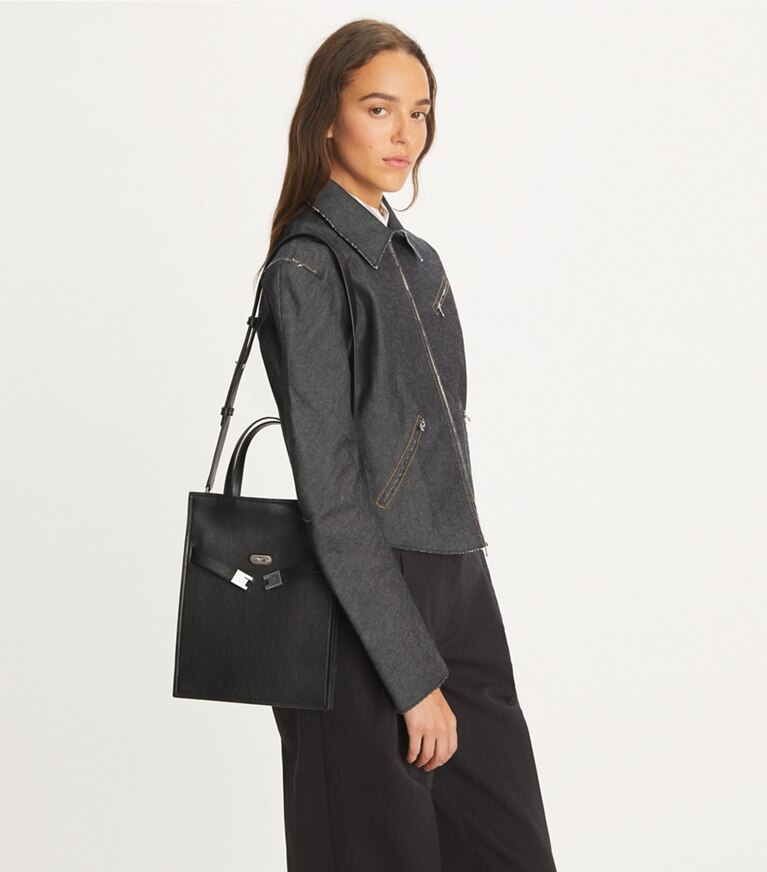 Tory Burch designer sacs porté épaule Petit cabas Lee Radziwill in Black angle