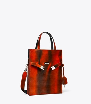 Tory Burch designer sacs porté épaule Petit cabas Lee Radziwill en cuir de veau façon poulain in Bird Of Paradise Multi angle