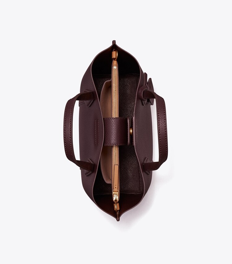 Tory Burch designer cabas Petit cabas Perry à trois compartiments in Albarossa dessus