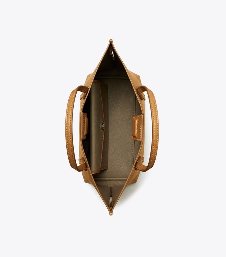 Tory Burch designer cabas Petit cabas Perry zippé in Autumn Brown angle