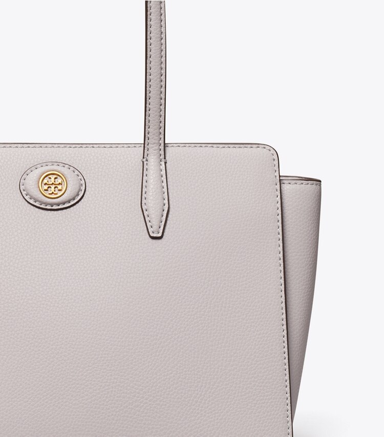 Tory Burch designer cabas Petit cabas Robinson en cuir grainé in Bay Gray informations