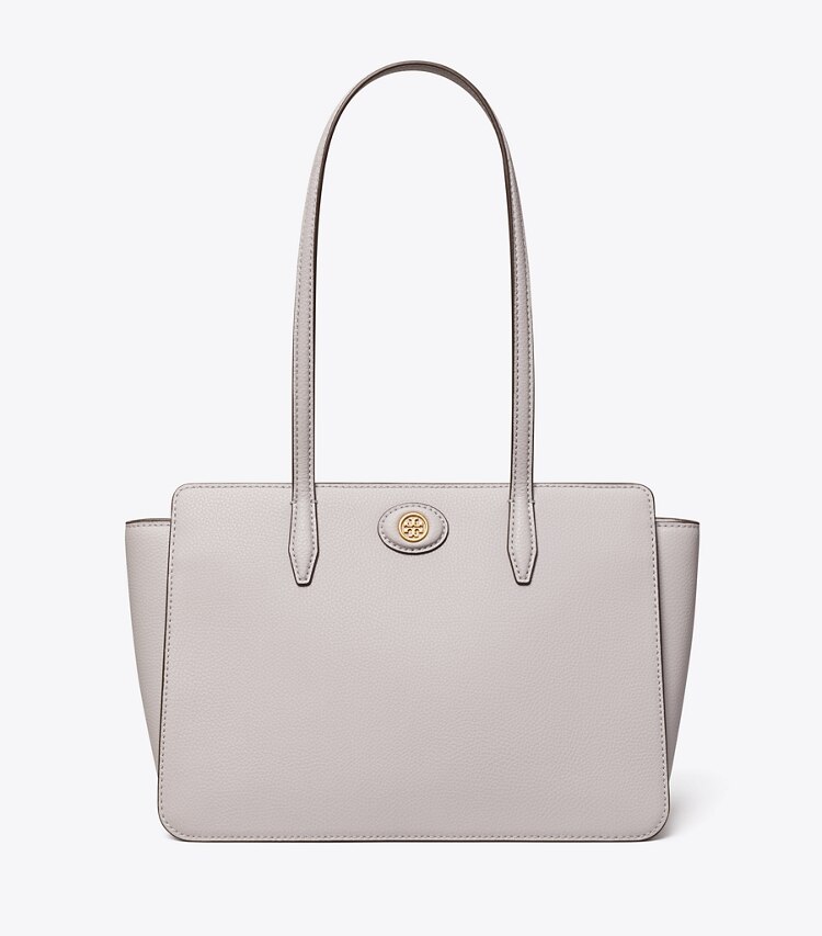 Tory Burch designer cabas Petit cabas Robinson en cuir grainé in Bay Gray front