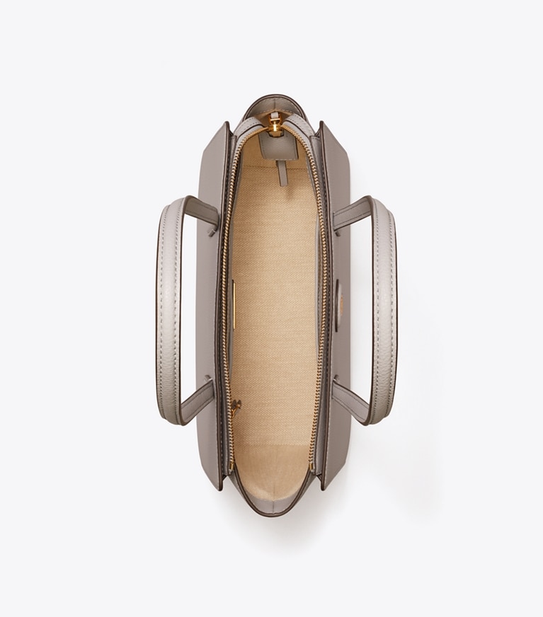 Tory Burch designer cabas Petit cabas Robinson en cuir grainé in Bay Gray dessus