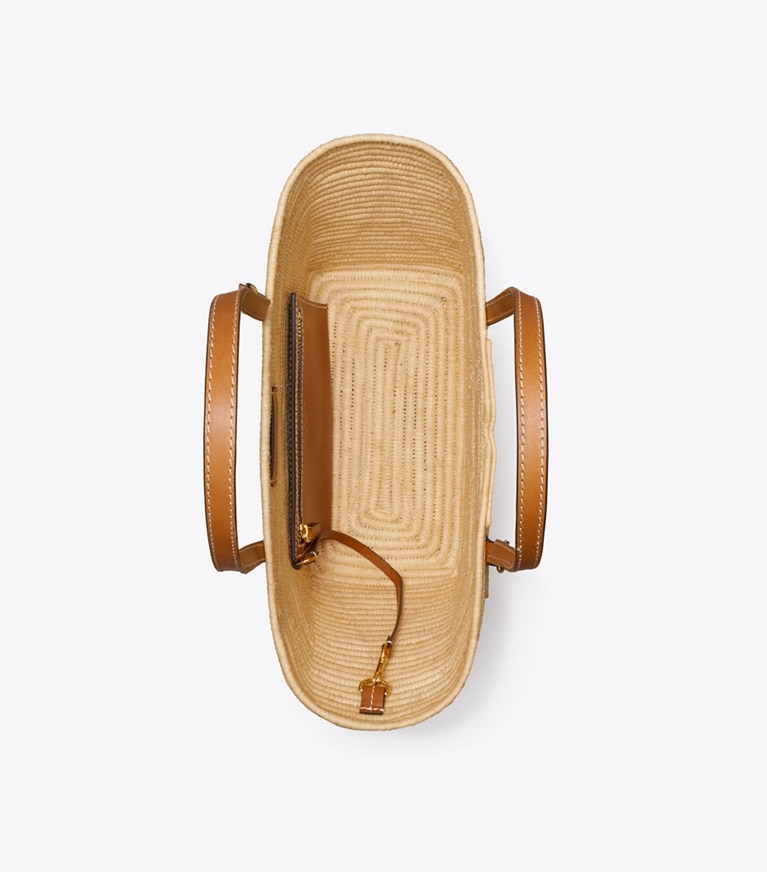 Tory Burch designer cabas Petit cabas structuré Ella en raphia in Natural dessus