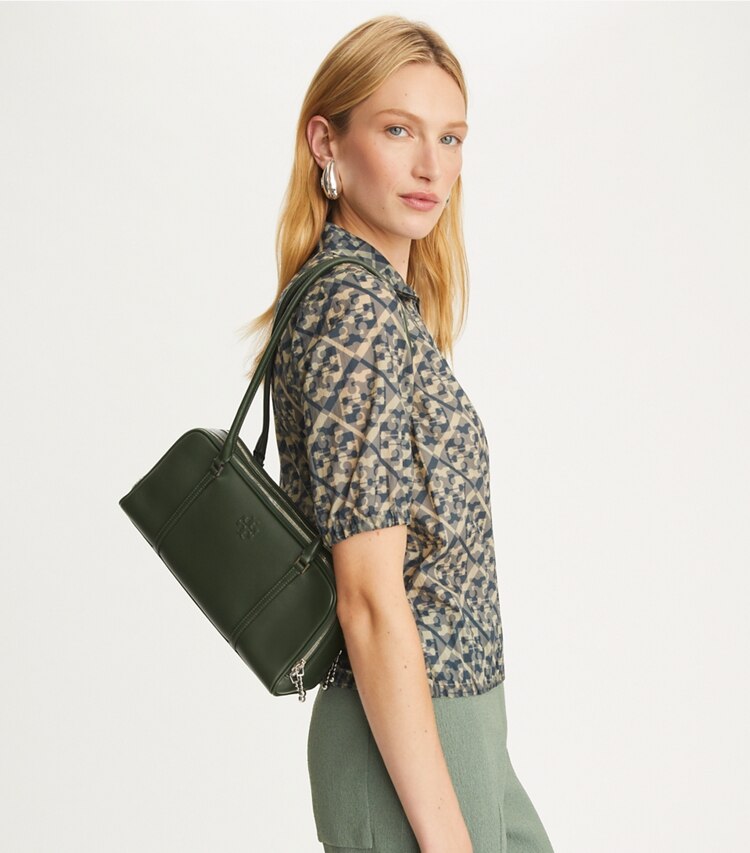 Tory Burch designer sac à main Petit cartable Marshmallow dans Basil accessoire sur le modèle