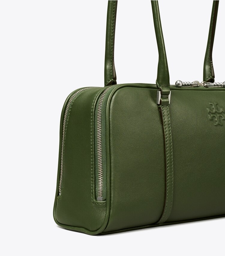 Tory Burch designer sac à main Petit cartable Marshmallow dans Basil détails