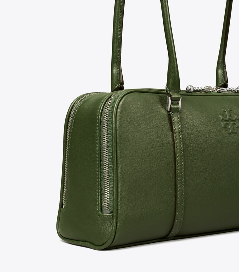 Tory Burch designer sac à main Petit cartable Marshmallow dans Basil détails