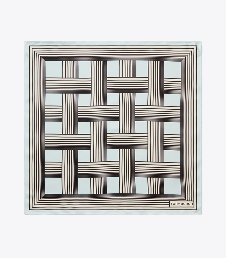 Tory Burch designer écharpes Petit foulard à rayures dégradées in Gradual Stripe Blue dessus