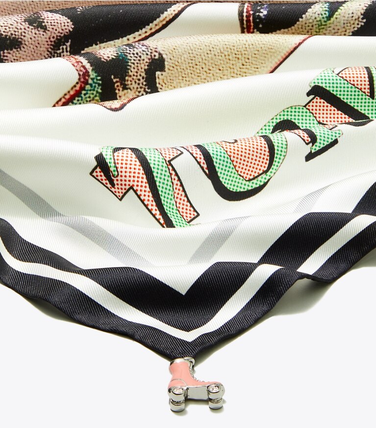 Tory Burch designer écharpes Petit foulard Good Boy in White dessus