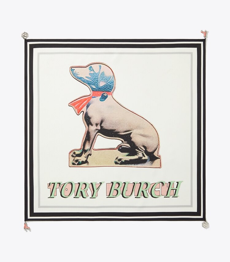Tory Burch designer écharpes Petit foulard Good Boy in White dessus