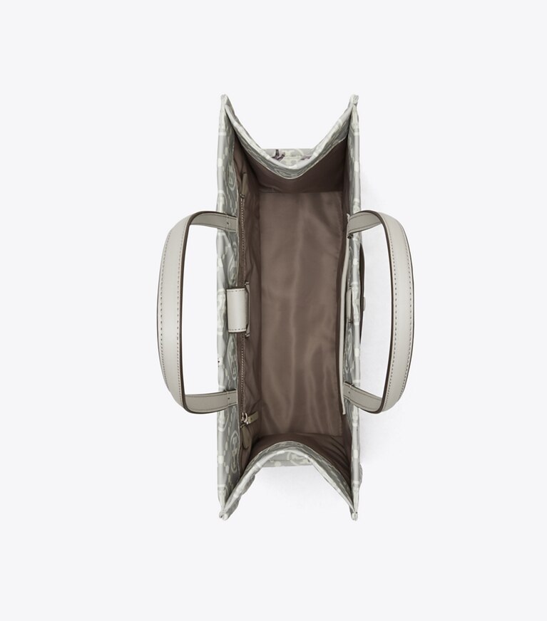 Tory Burch designer cabas Petit fourre-tout Ella Horse en nylon dans Gray / Magenta vue du dessus