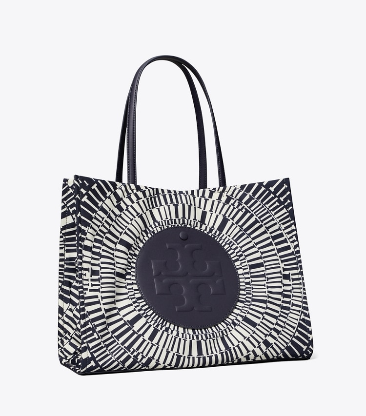 Tory Burch designer cabas Petit fourre-tout Ella imprimé dans Navy Circle angle