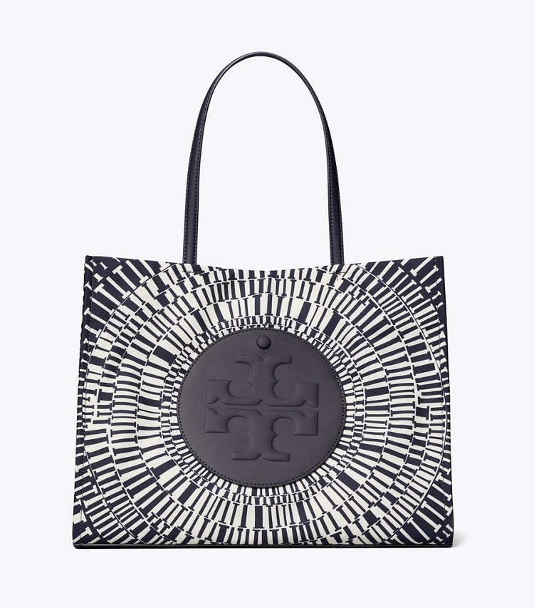 Tory Burch designer cabas Petit fourre-tout Ella imprimé dans Navy Circle de face