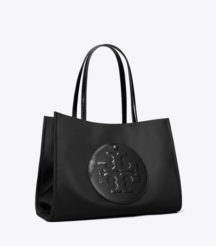 Tory Burch designer cabas Petit fourre-tout Ella verni dans Black angle