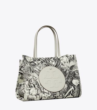 Tory Burch designer cabas Petit fourre-tout imprimé Ella dans Alien Print angle