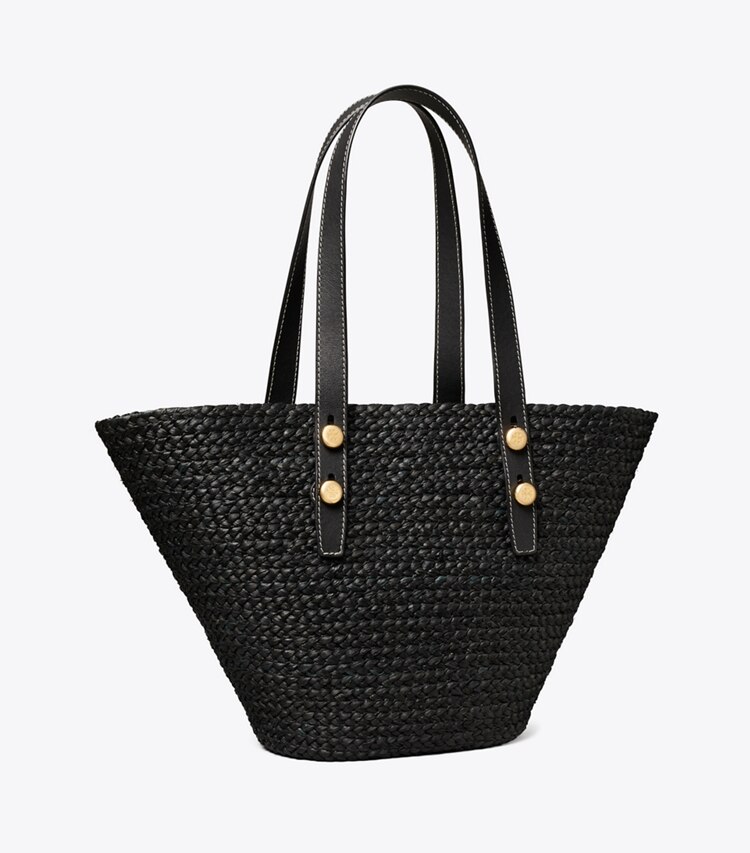 Tory Burch designer cabas Petit fourre-tout panier Romy dans Black angle