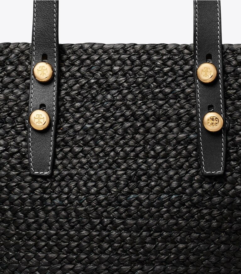 Tory Burch designer cabas Petit fourre-tout panier Romy dans Black détails