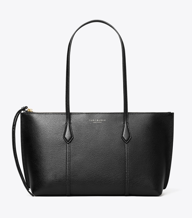 Tory Burch designer cabas Petit fourre-tout Perry à glissière dans Black de face