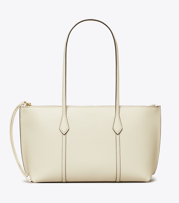 Tory Burch designer cabas Petit fourre-tout Perry à glissière dans Warm White de face
