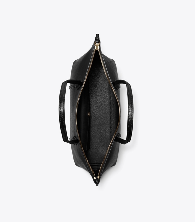 Tory Burch designer cabas Petit fourre-tout Perry à glissière dans Black vue du dessus