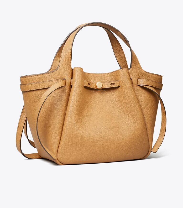 Tory Burch designer cabas Petit fourre-tout Romy dans Tiramisu angle