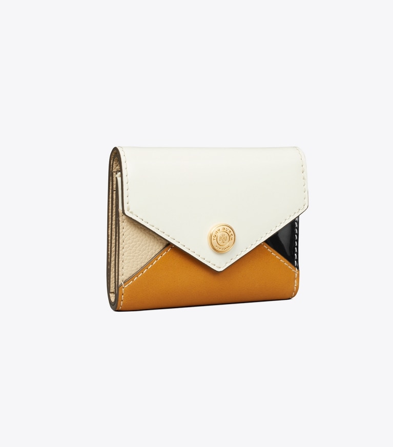 Tory Burch designer portefeuilles Petit portefeuille color-block dans Blanc Multi angle
