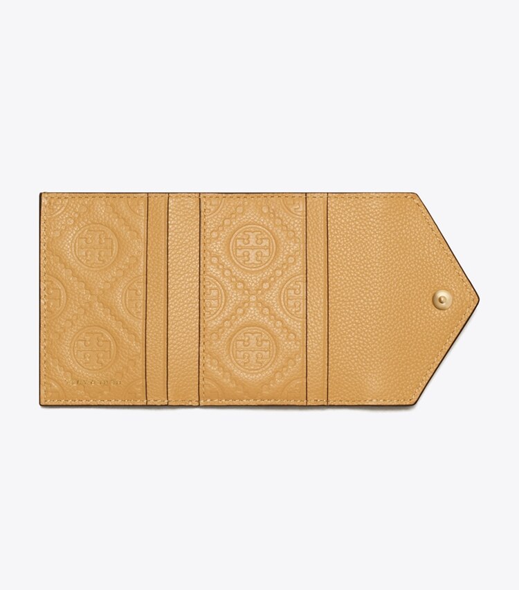 Tory Burch designer portefeuilles Petit portefeuille enveloppe en cuir grainé in Biscotti dessus