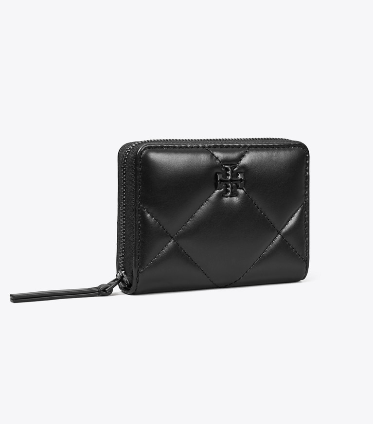 Tory Burch designer portefeuilles Petit portefeuille Kira à matelassage losange in Black angle