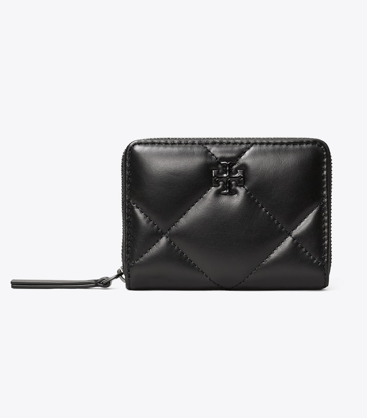 Tory Burch designer portefeuilles Petit portefeuille Kira à matelassage losange in Black front