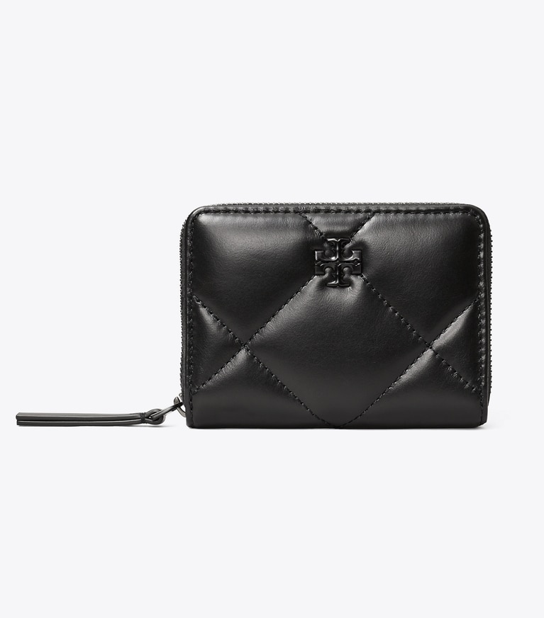Tory Burch designer portefeuilles Petit portefeuille Kira à matelassage losange in Black angle
