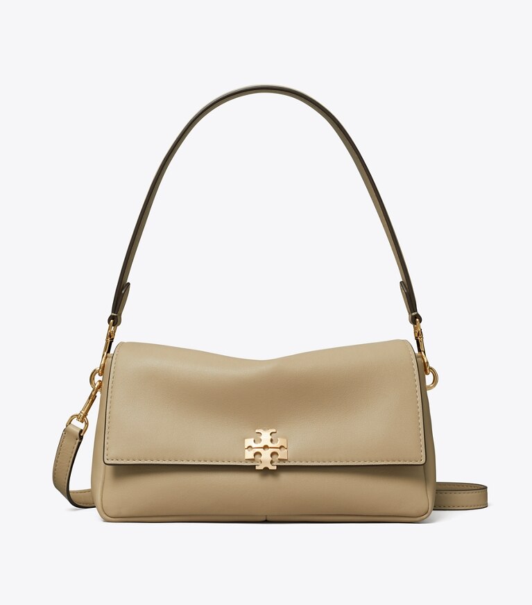 Tory Burch designer sacs porté épaule Petit sac à bandoulière Charlie dans Soft Cement de face