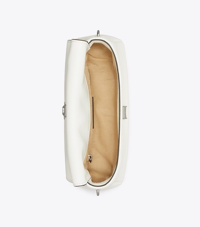 Tory Burch designer sacs porté épaule Petit sac à bandoulière Charlie dans Bianco vue du dessus